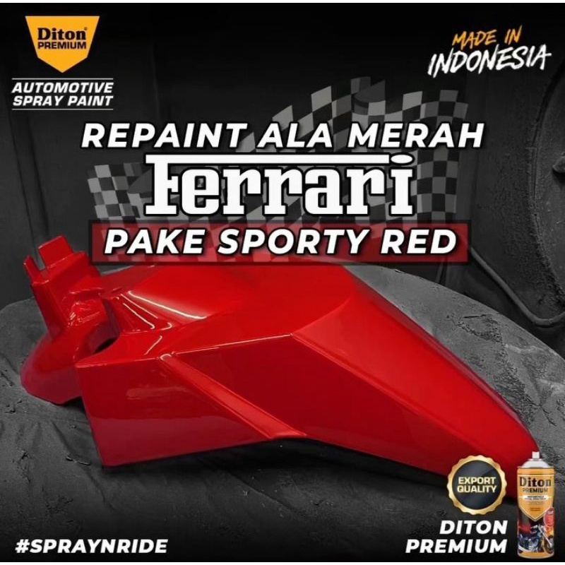 Pilok Merah Ferrari Sporty Red H 9417 * Diton Premium Cat Semprot Sepeda Motor Mobil Velg