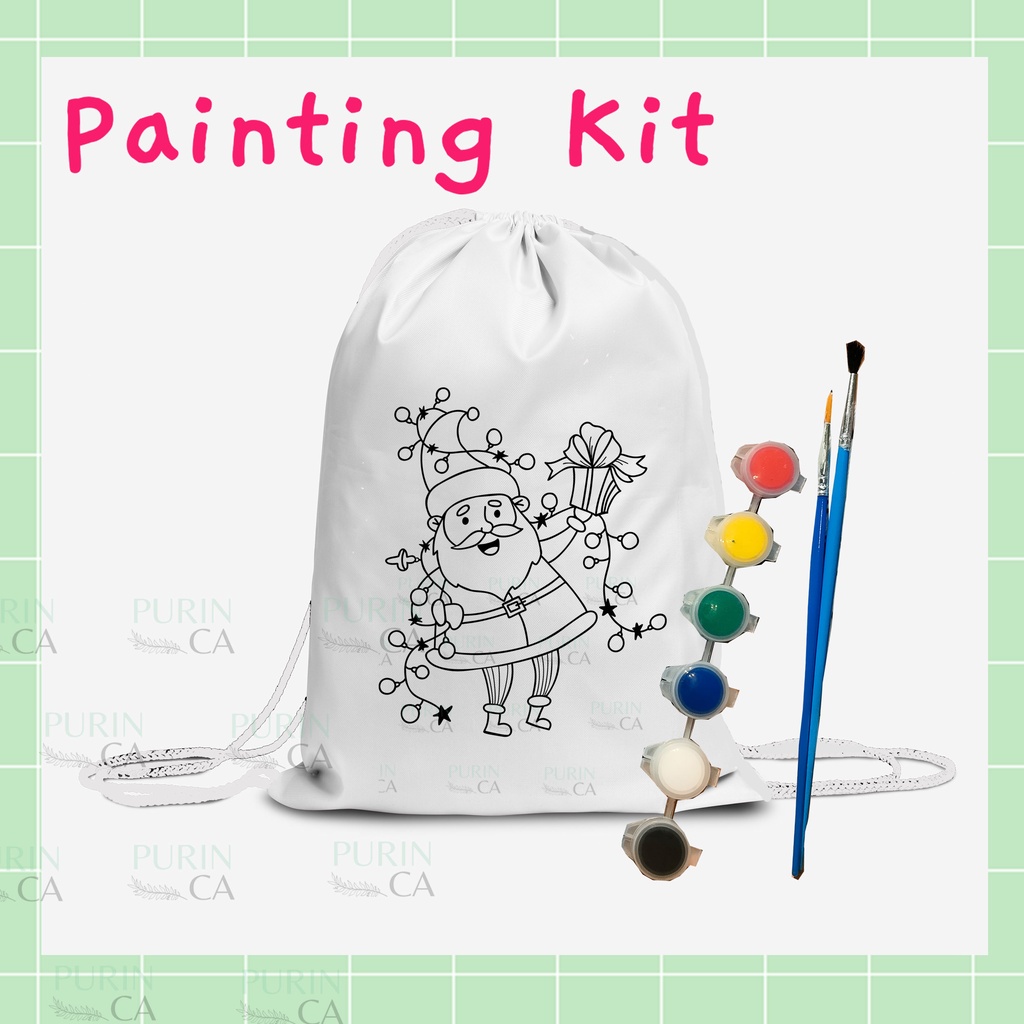 Painting Kit Coloring Kids Bag Motif Christmas Santa Part 1