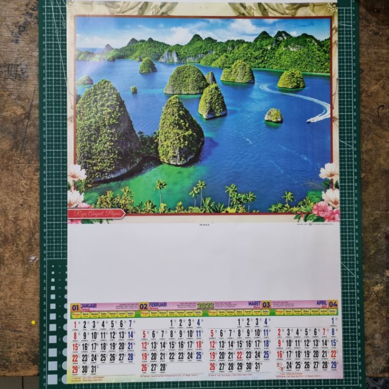 kalender dinding 2023 caturwulan 3 lembar pemandangan alam indonesia