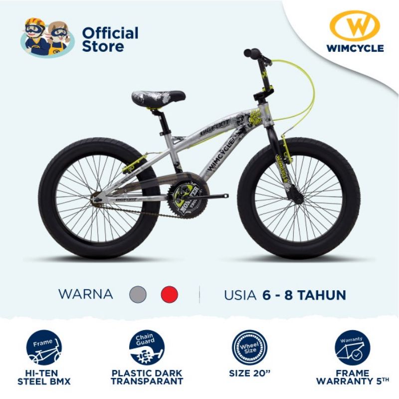 SEPEDA ANAK BMX 20 INCH WIMCYCLE BIG FOOT 3.0