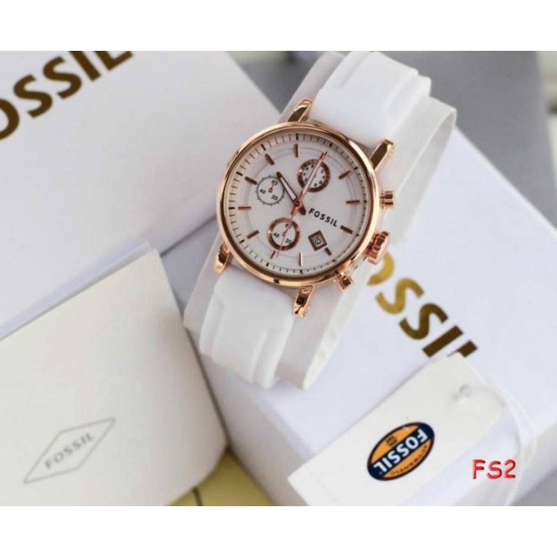 Jam Tangan Fosl Wanita Chrono Free Box Exlusive Waterproof