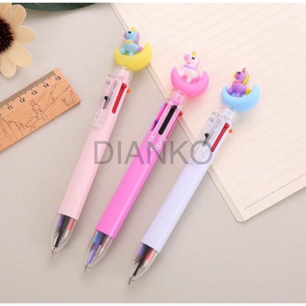 

Pena Karakter Mekanik 6 Warna Unicorn Moon Pulpen Karakter Multicolor