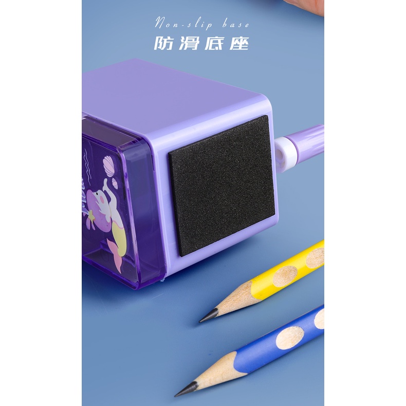 Rautan Mekanik Serutan Putar Elektrik Premium Orotan Pensil Kayu Aman Untuk Anak anak Cowok Cewek Model Lucu Berkualitas Tajam Anti Kotor Rautan Meja Belajar Sekolah Electric Pencil Sharpener