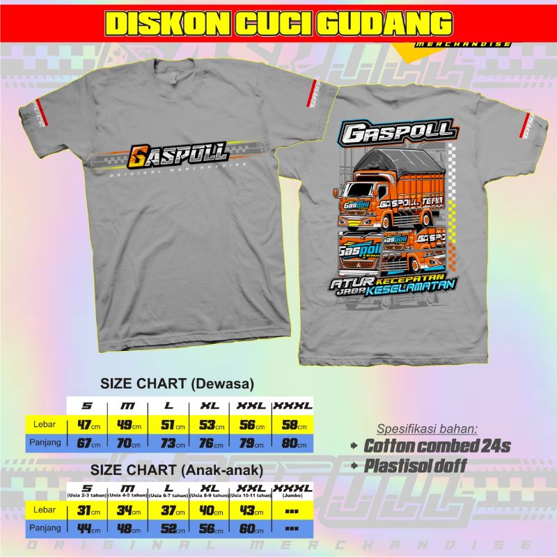 CUCI GUDANG kaos GASPOLL original - kaos truck cabe rebecca concept pbtc prabowo bersaudara truck ol