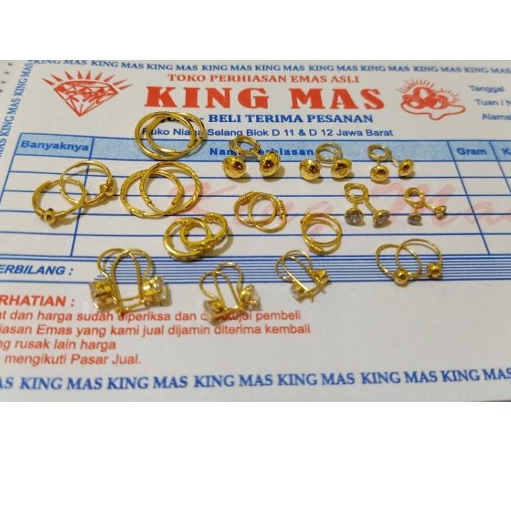 (COD-ZG1X ANTING EMAS ASLI KADAR 300&375 Berkualitas sekali