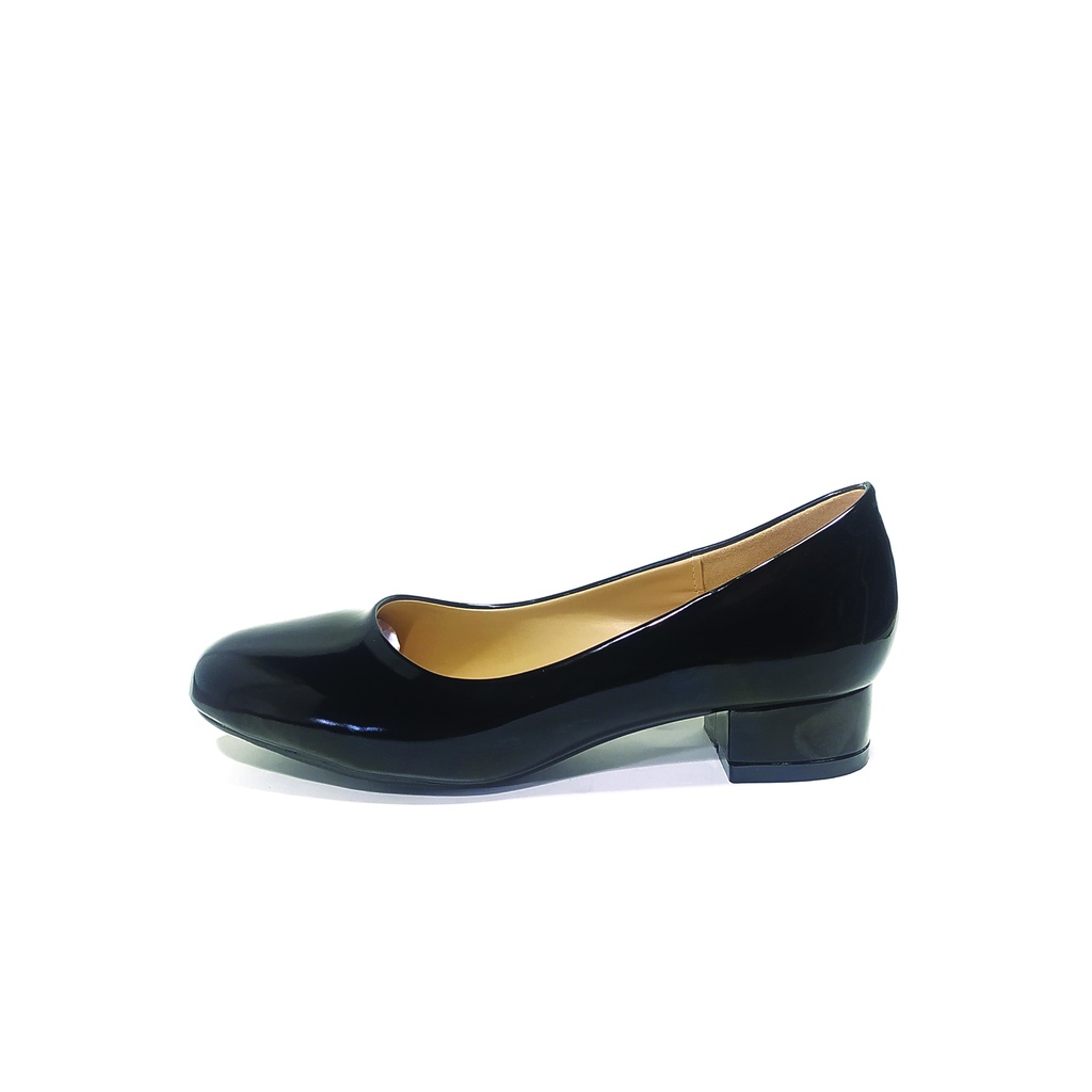 Workswell Sepatu Kerja Wanita Low Heels 3cm Kode SCOLL-3 Warna Hitam Glossy