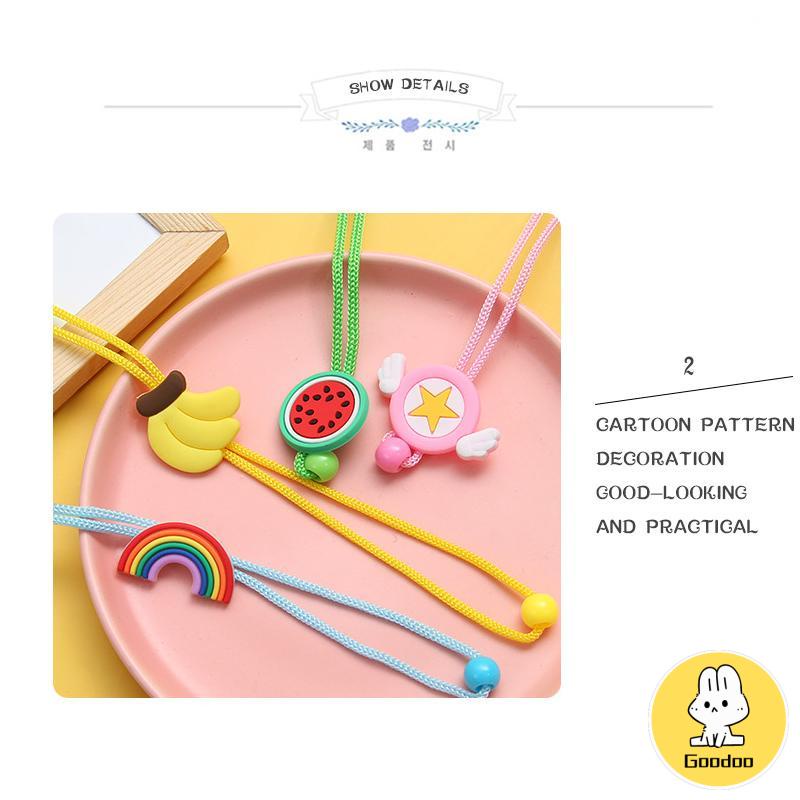 Topeng Kalung Buah Kartun dengan Tali Ekstensi Topeng Anak-anak Lanyard yang Dapat Disesuaikan S -Doo
