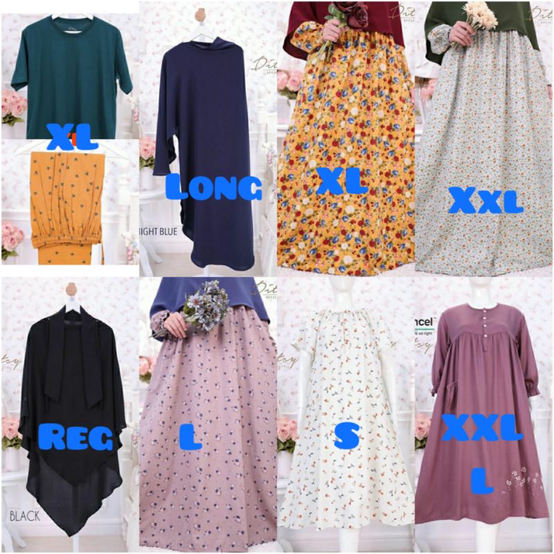 DITSY OKTOBER NIGHTGOWN, SLEEPWEAR, DITSY MOESLEM, ABAYA WAFAA, HALAA BLACK