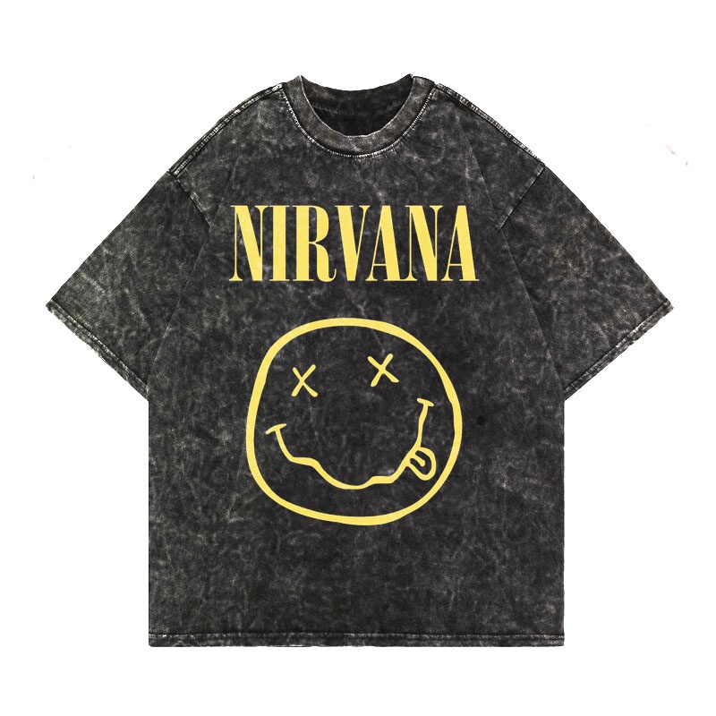 Nirvana Band Oversized Washing T-shirt Washed Tee
