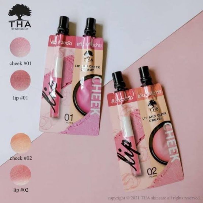 THA BY NONGCHAT Lip And Cheek Creamy 2 in 1 2ml+2ml