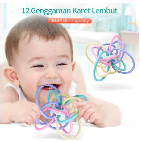 MAINAN ANAK TEETHER BAYI BOLA MANHATTAN GIGITAN BABY | FADHILAH SHOP BJB