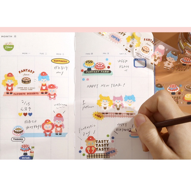 PET Sticker Tumblr Book Journal Handphone Scrapbooking Bujo Stivker PET3