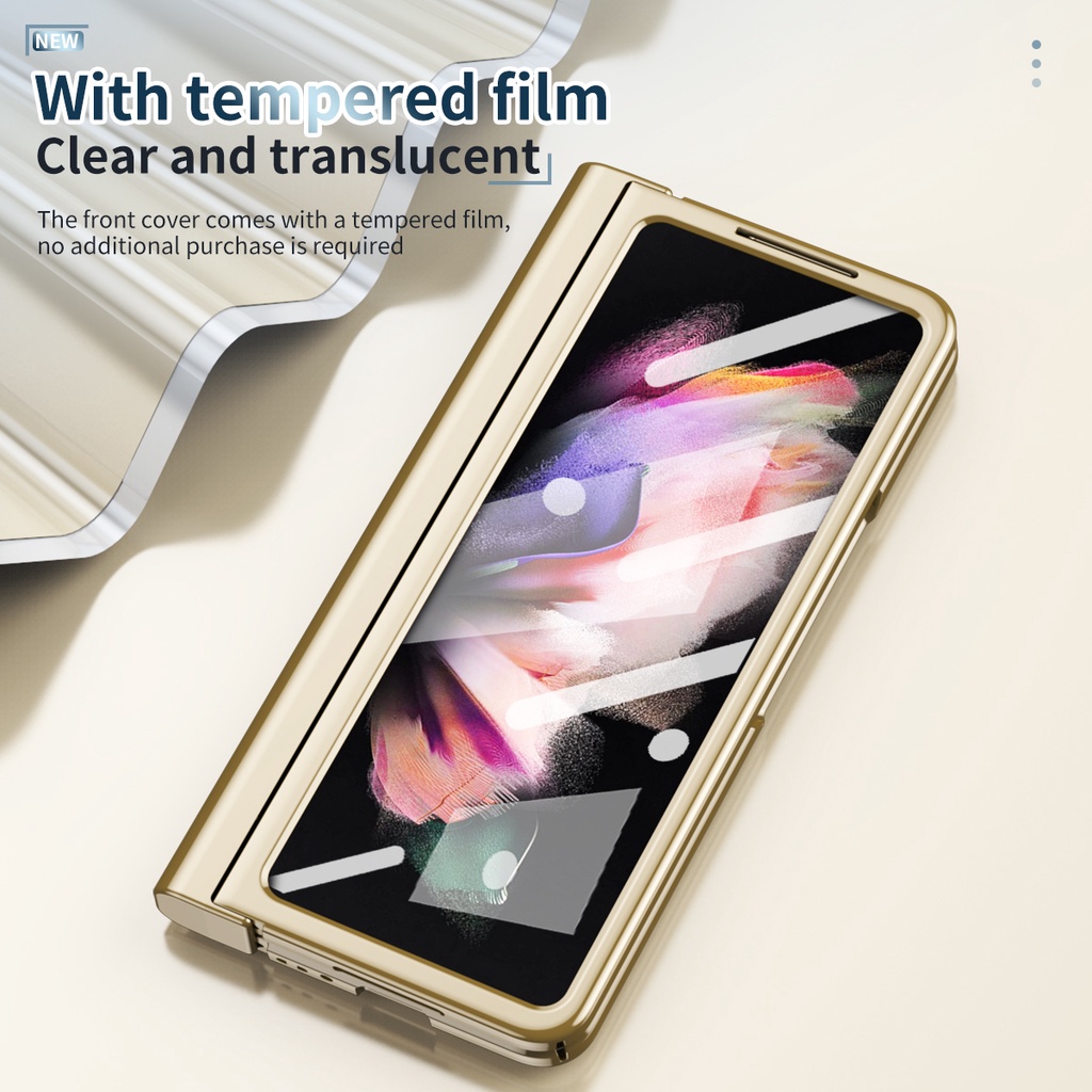 Hard Case Frosted Pen Tray Hinge Tempered Glass With Stylus S Pen Glass Samsung Galaxy Z Fold 3