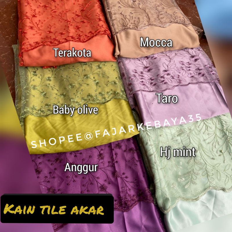 (KEMURAHAN) Tile akar mutiara, bahan kebaya, kain tile.  ( Harga persetengah meter)