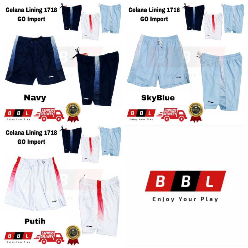 Celana Badminton Lining Import 1718 Navy Celana Lining Grade Ori Import Celana bulutangkis Lining mu