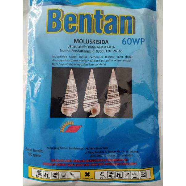 Bentan 100 gr - Moluskusida Bentan 60 WP 100 gram Pembasmi Keong Siput