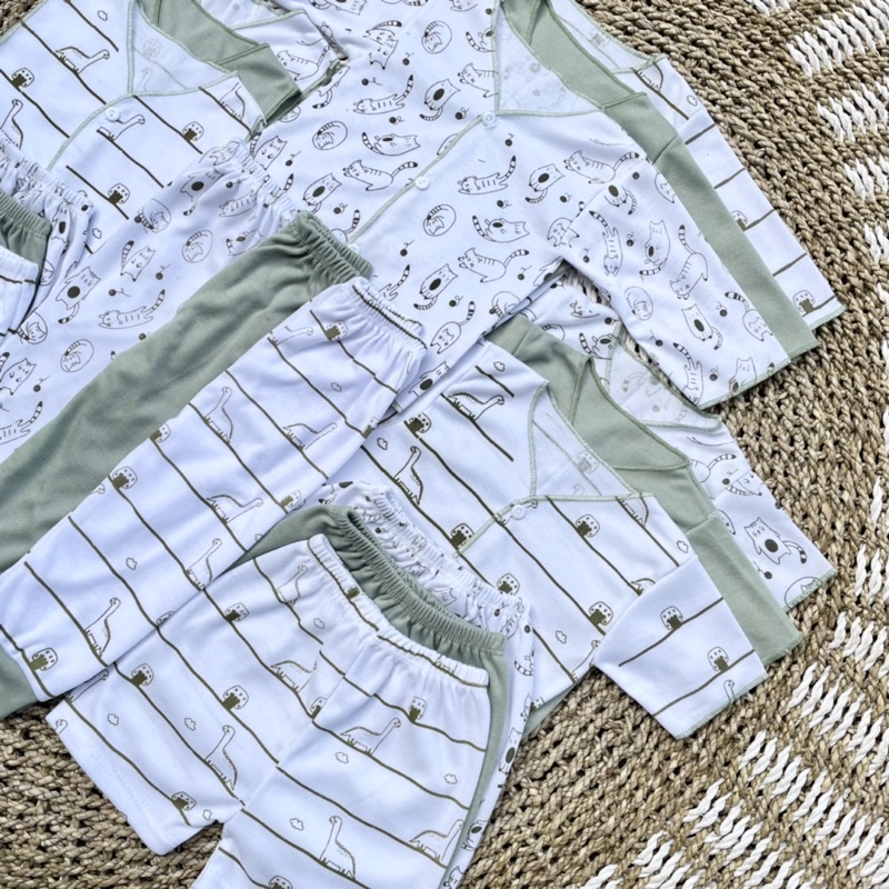 18 Pcs Baju Bayi Celana Bayi Setelan Bayi Baju Bayi Newborn Baju Bayi Baru Lahir Atasan Bayi Baju Bayi Murah Baju Bayi Lucu Baju Bayi Seri Abu DNW BABY