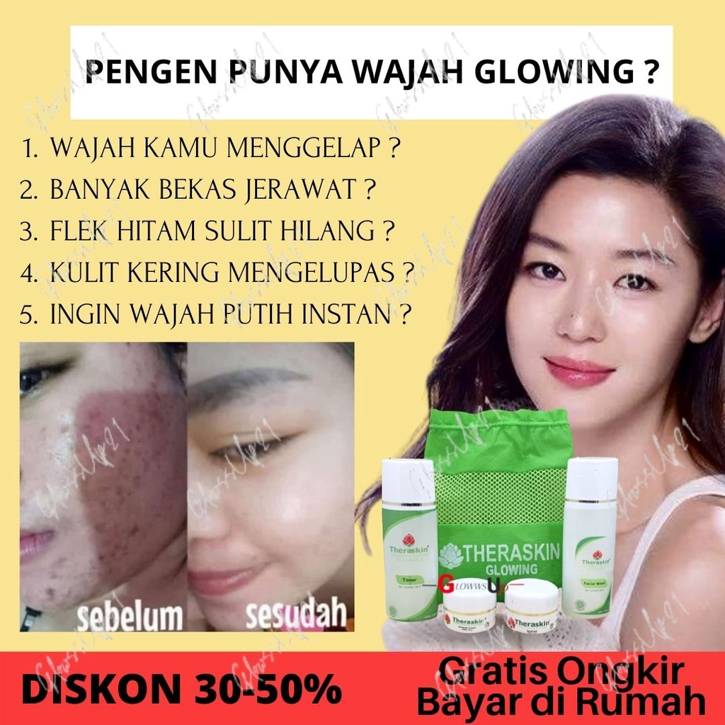 PAKET GLOWING BPOM PAKET SKINCARE THERASKIN PAKET GLOWING ORIGINAL BPOM SUNCARE THERASKIN KRIM PAGI KRIM MALAM TONER WAJAH FACIAL WASH PERAWATAN WAJAH SKINCARE BPOM KRIM SIANG MALAM