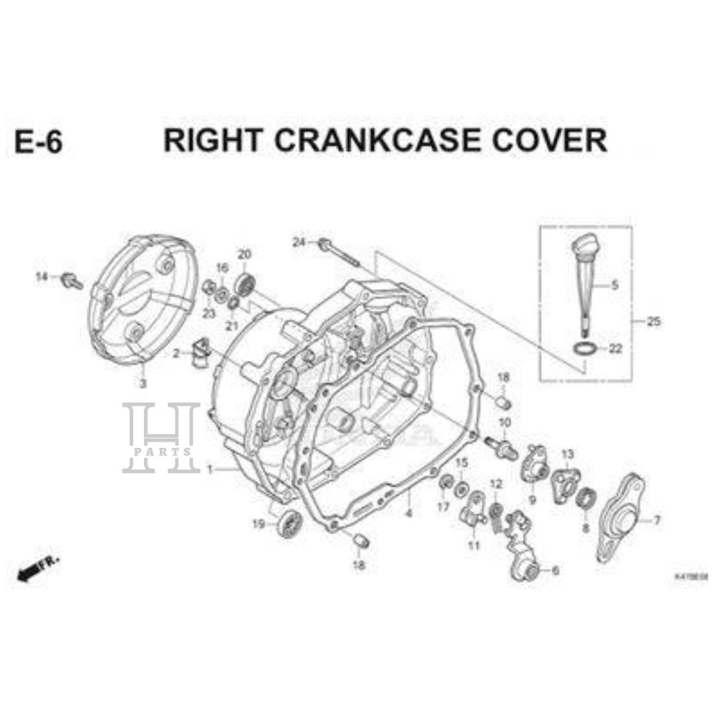 PAKING GASKET TUTUP MESIN KANAN PERPAK R CRANKCASE COVER SUPRA X 125 FI &amp; SUPRA X 125 HELM IN 11394-KYZ-900 ASLI ORIGINAL AHM HGP HONDA