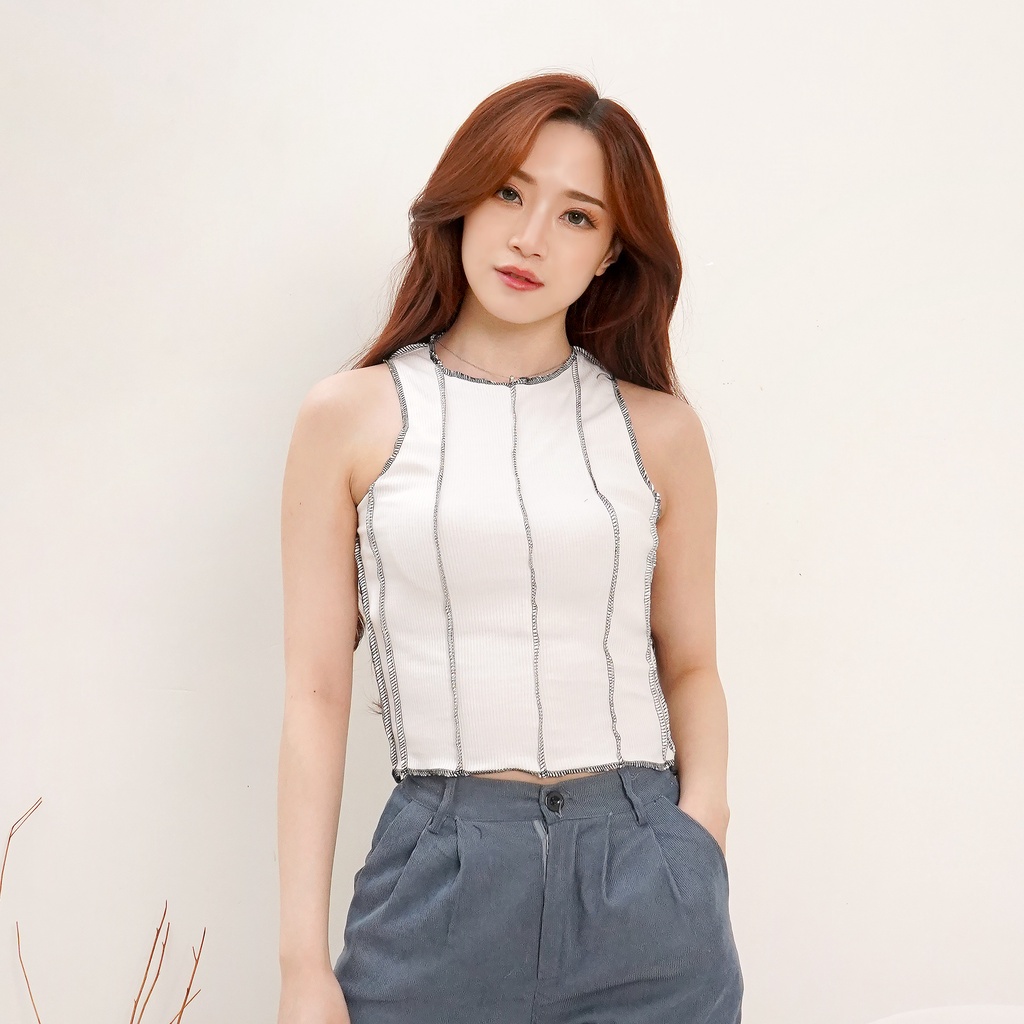 Korean Tanktop Kombinasi Crop Tanktop Wanita 240