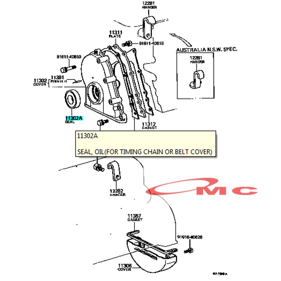 Seal Oil Timing Cover Hilux Kijang 90311-38024-SEAL