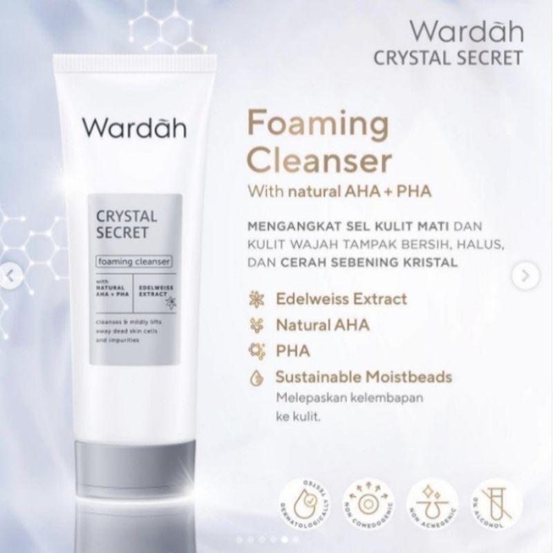 WARDAH Crysral Secret Foaming Cleanser with AHA 100ml