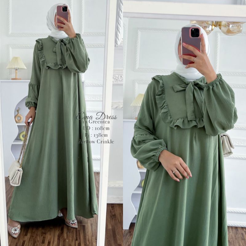 EMA DRESS AIRFLOW KRINGKLE // GAMIS TERBARU CRINKLE