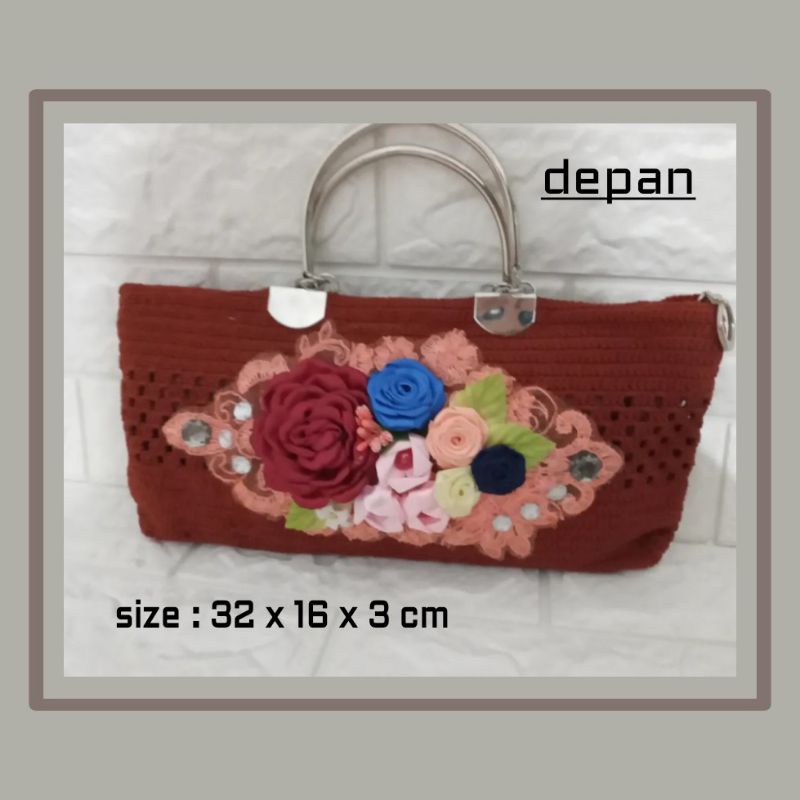 Tas pesta rajut/tas handle rajut/ tas rajut mewah