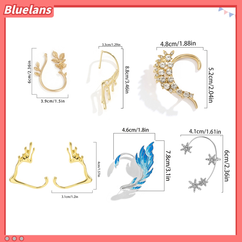 Anting Tindik Desain Ekor Ikan 3D Bahan Alloy Warna Biru Untuk Hadiah Ulang Tahun