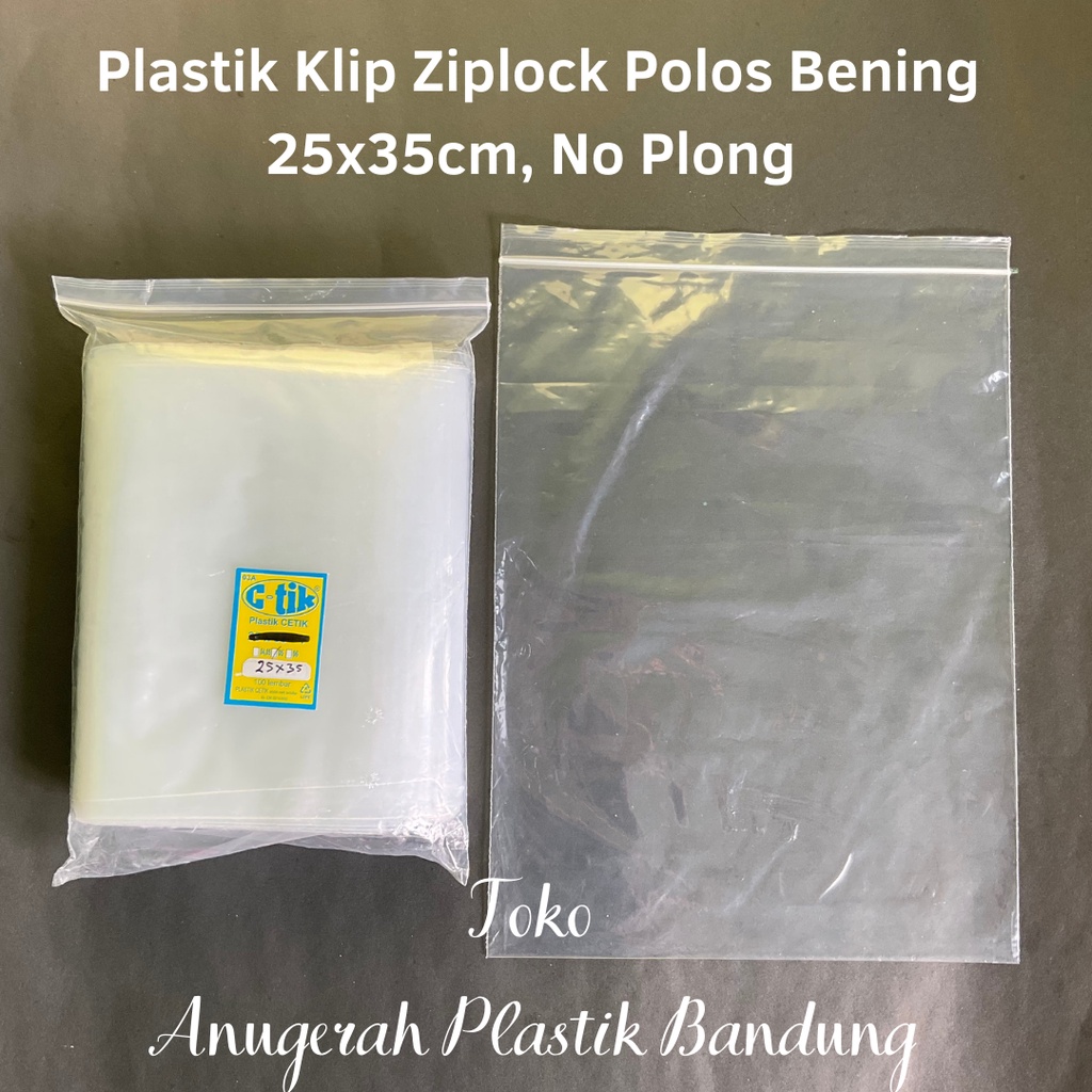 Plastik klip ziplock polos bening 25x35/plastik packing baju/kaos