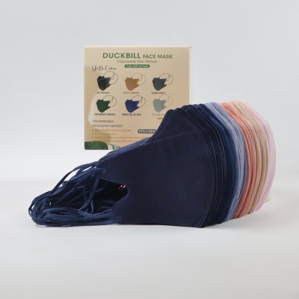 Masker Duckbill Duckbil 50 Pcs Mix Warna Warni  Face Mask-DB Hijab Warna Mix