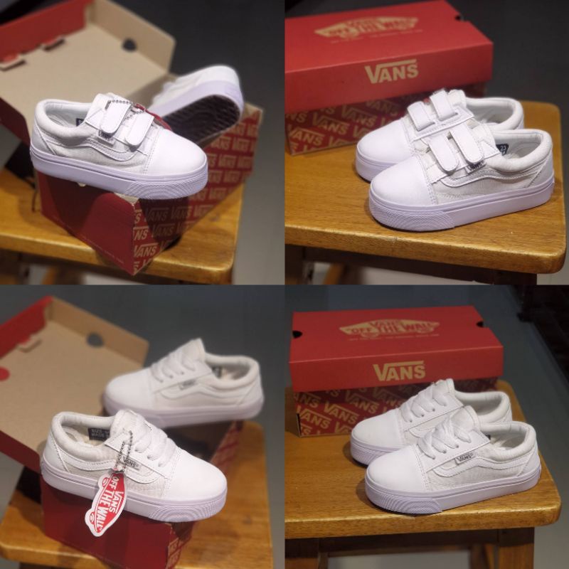 SEPATU VANS ANAK OLDSKOOL FULL WHITE SEPATU PUTIH ANAK SEPATU ANAK LAKI LAKI PEREMPUAN