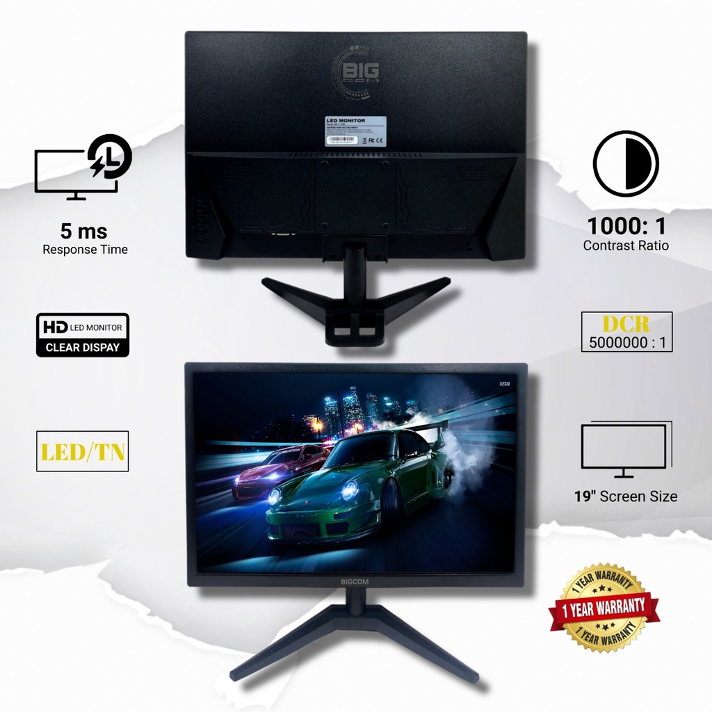 Promo Murah !!! Monitor LED Bigcom 19&quot; Inchi Port HDMI VGA