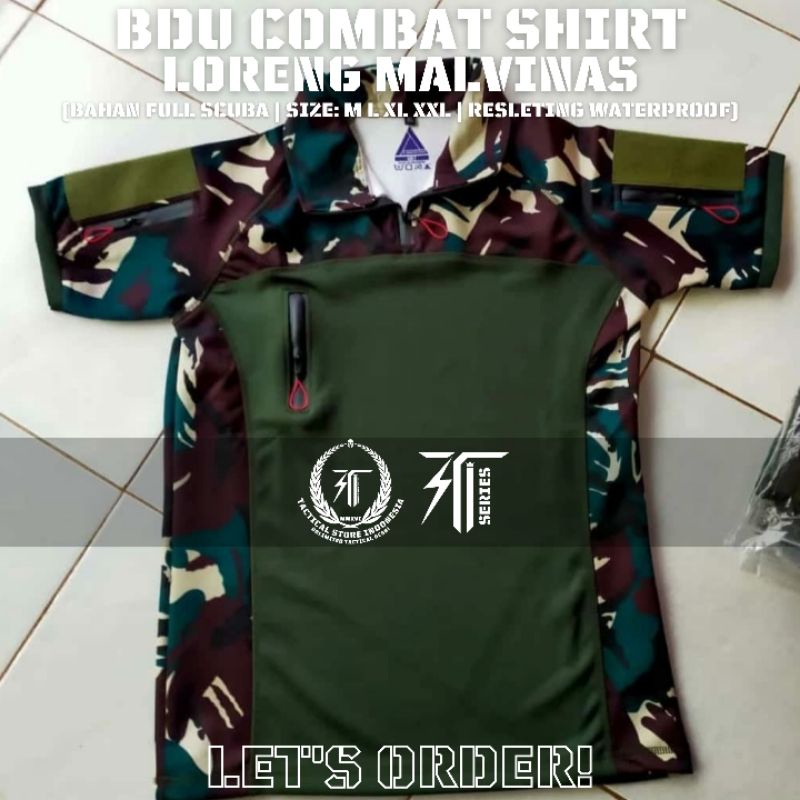 BDU Scuba Loreng Malvinas - BDU Combat Shirt Full Scuba Lengan Pendek