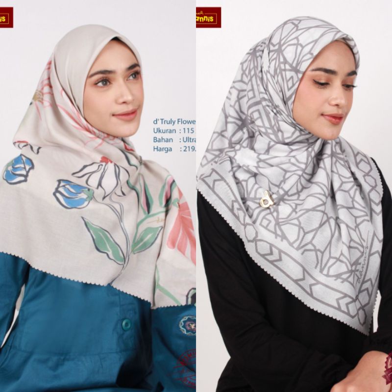 Scraft/scarf/jilbab segiempat motif by dannis -- D'Arabian, D'Building dan D'Flowers✅