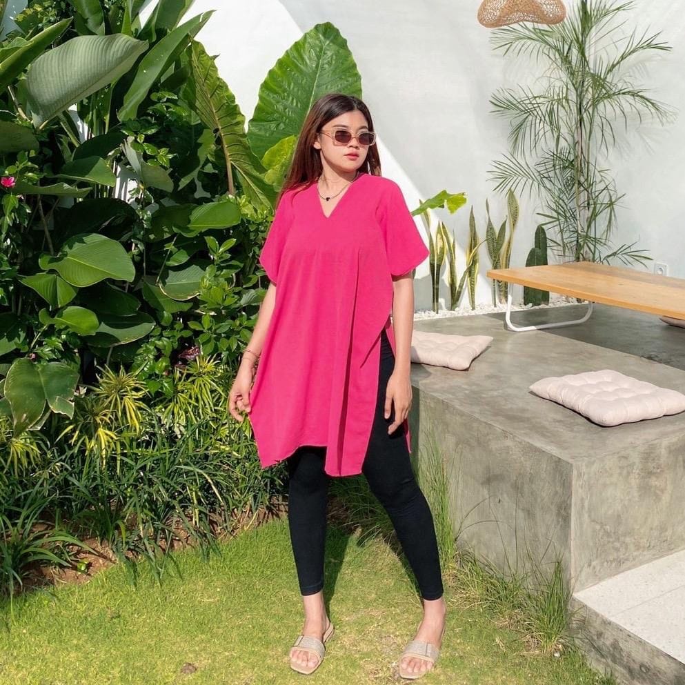 LONG SQUARE TOP ATASAN BLOUSE WANITA AIRFLOW CRINKLE ANTI LECEK AIR