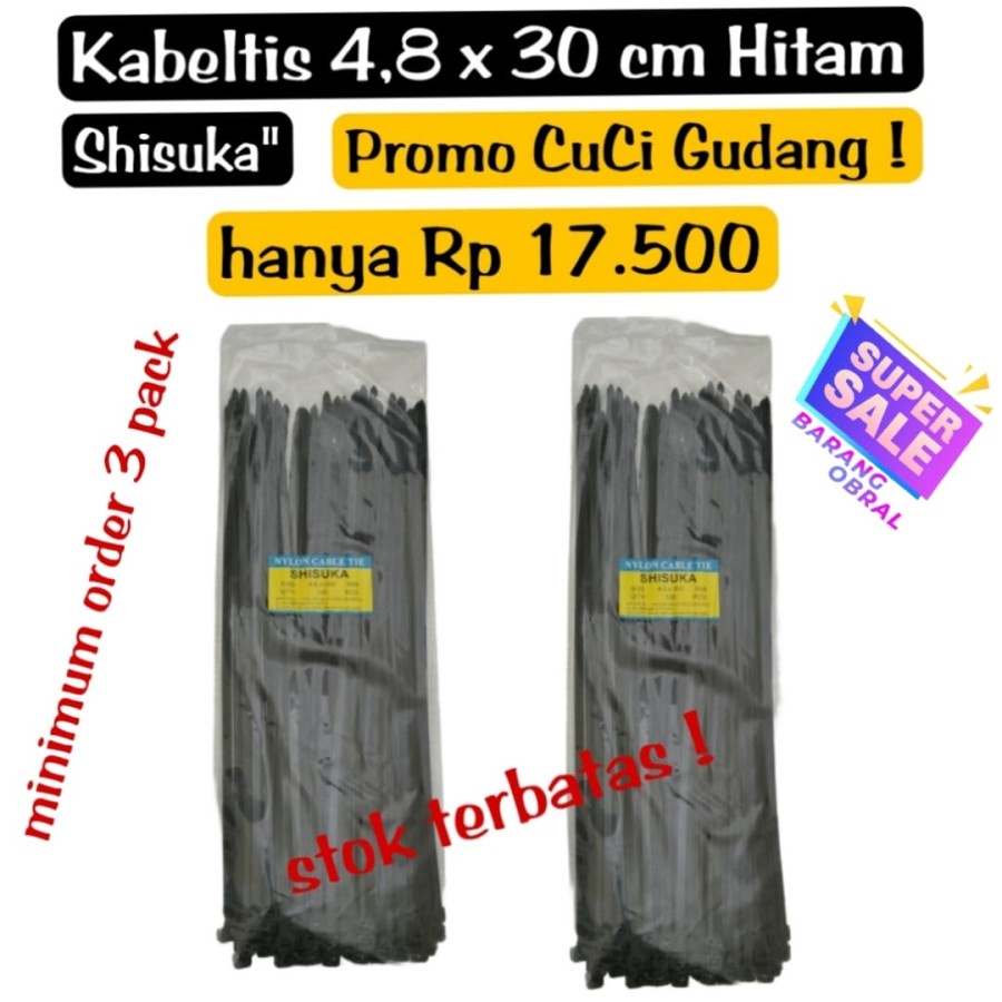 Kabeltis Hitam 4,8 mm x 300 mm Murah - Harga Promoo CuCi Gudang