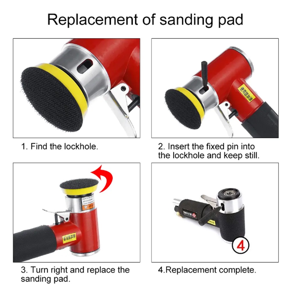 COOFARI Orbit Air Sander Mini Pneumatic 2 &quot;/ 3&quot; Mesin Gerinda set untuk Poles Mobil Alat Udara Polisher Bertenaga Udara Berkecepatan Tinggi