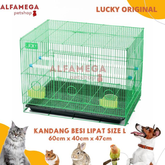 Kandang Umbaran Besi Lipat Size L 60X50X44 Burung Pleci Lovebird Lucky