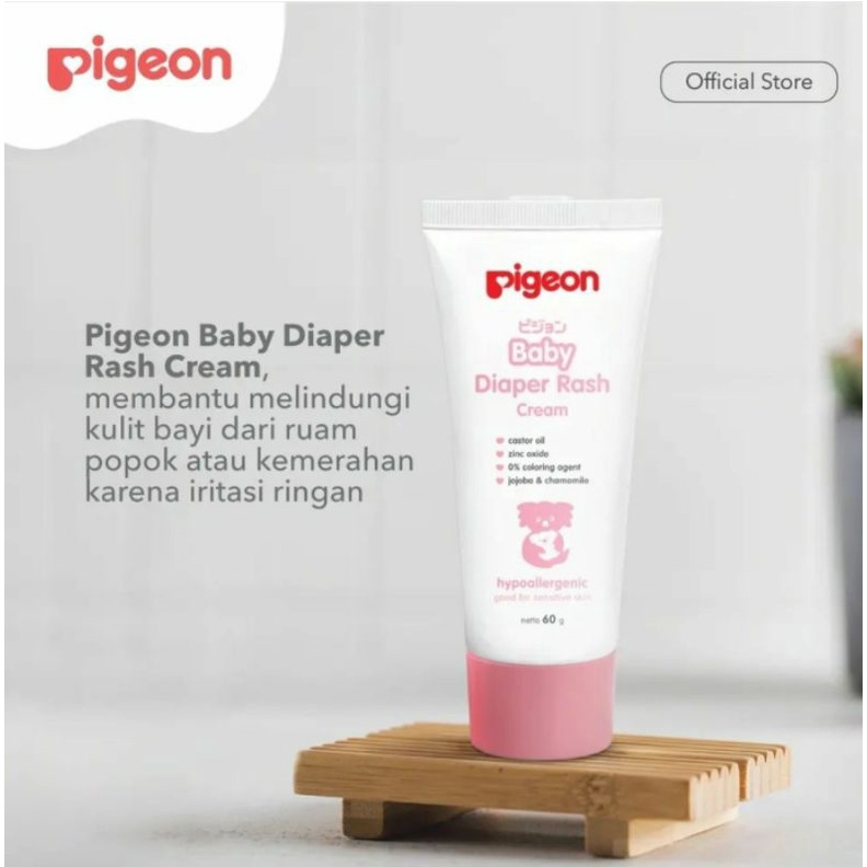 Pigeon Baby Diaper Rash Cream 60gr Hypoallergenic Cream Ruam Popok Bayi 60 gram (CREAM PIGEON 60G)