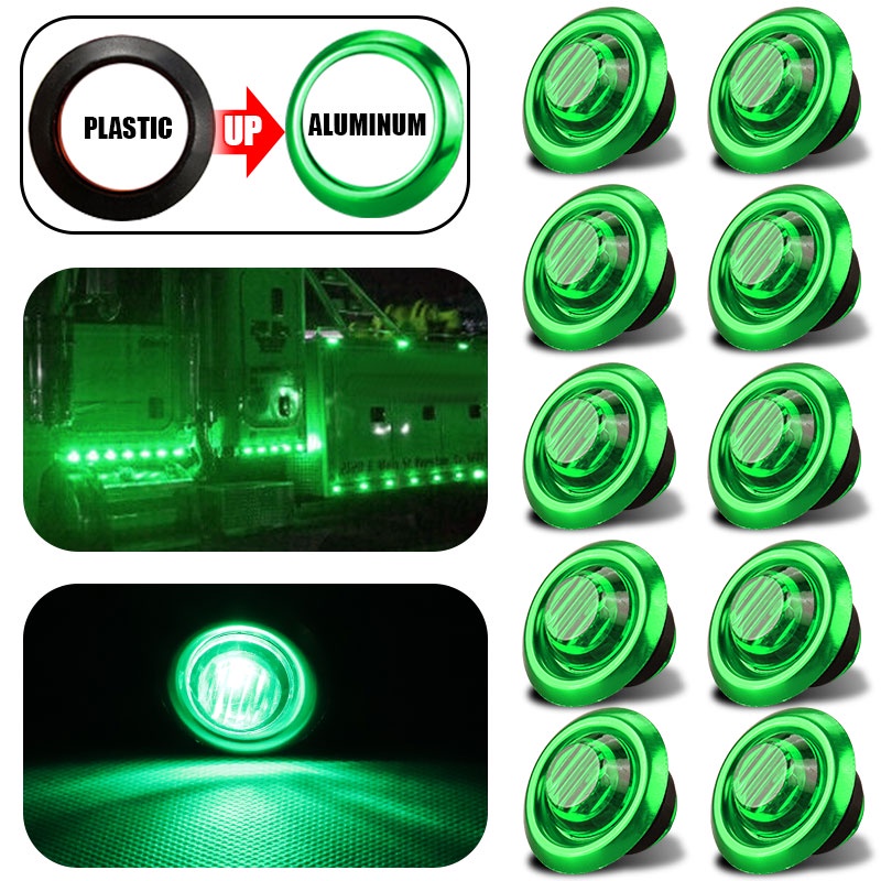 10 PCS Lampu Indikator LED 12V Bentuk Bulat Untuk Truk Bus Trailer Perahu Motor