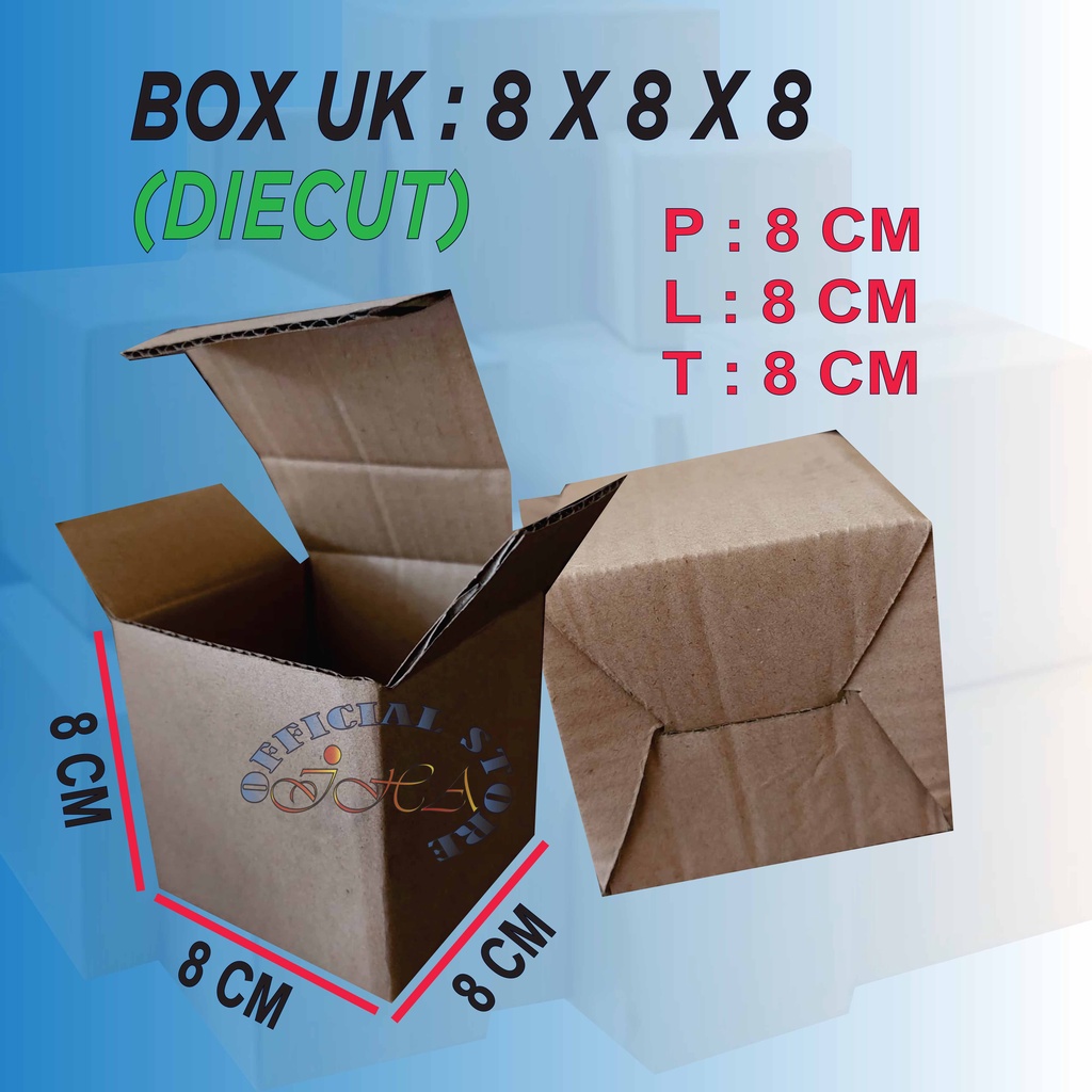 

box packing uk. 8x8x8 cm kerdus diecut packing online murah