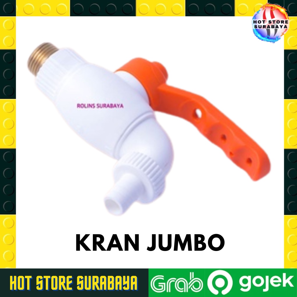 Keran Jumbo PVC PRR 1/2 3/4 inch Keran Air Tembok Drat Kuningan Engkol