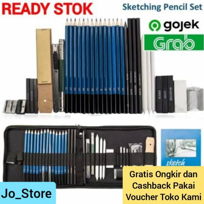 

(COD) 36 Pcs Sketching Set Drawing Kit Tools Pensil Gambar Sketsa Art Manga BERKUALITAS Kode 713