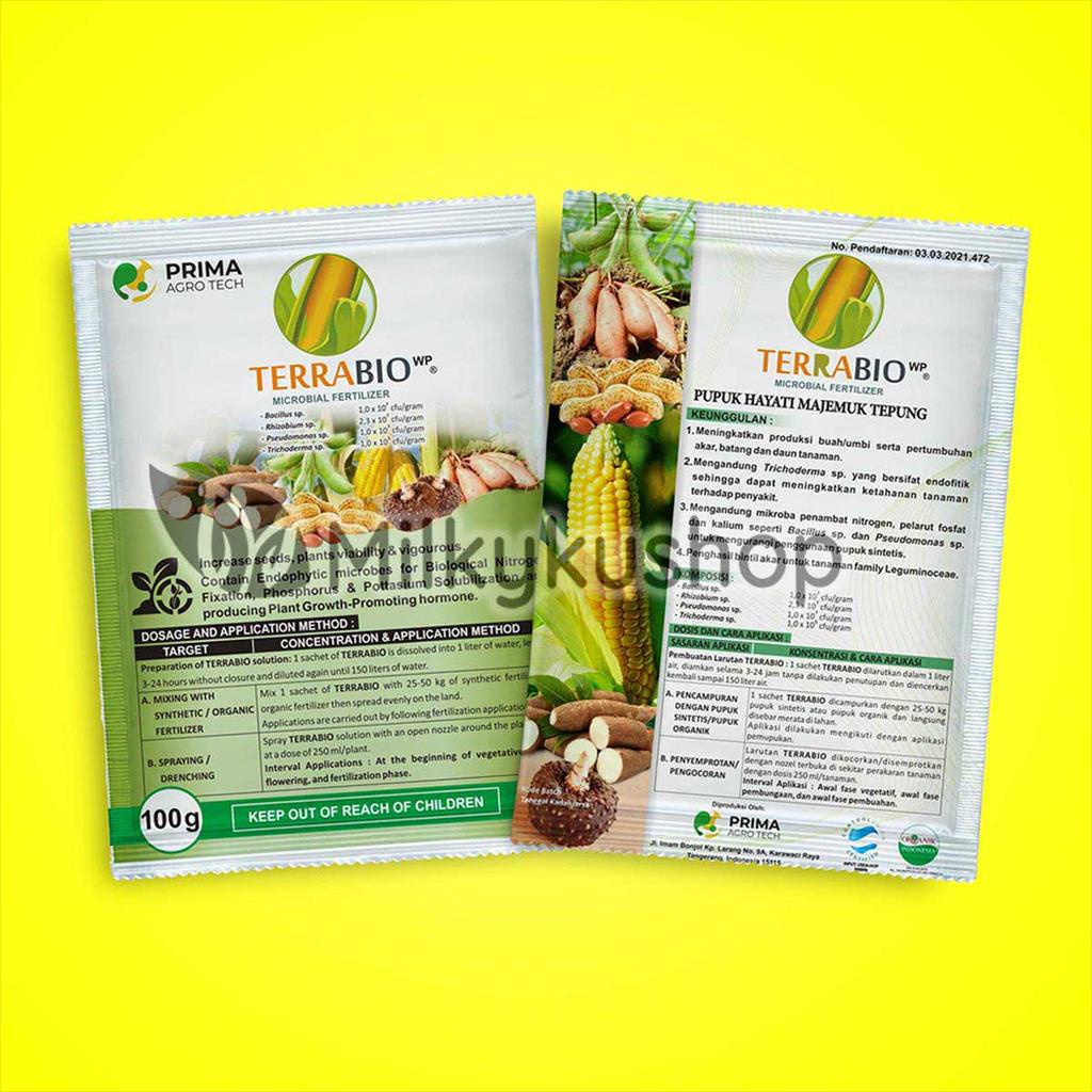 PUPUK HAYATI TERRABIO WP 100 GRAM PER SACHET KEMASAN PABRIK