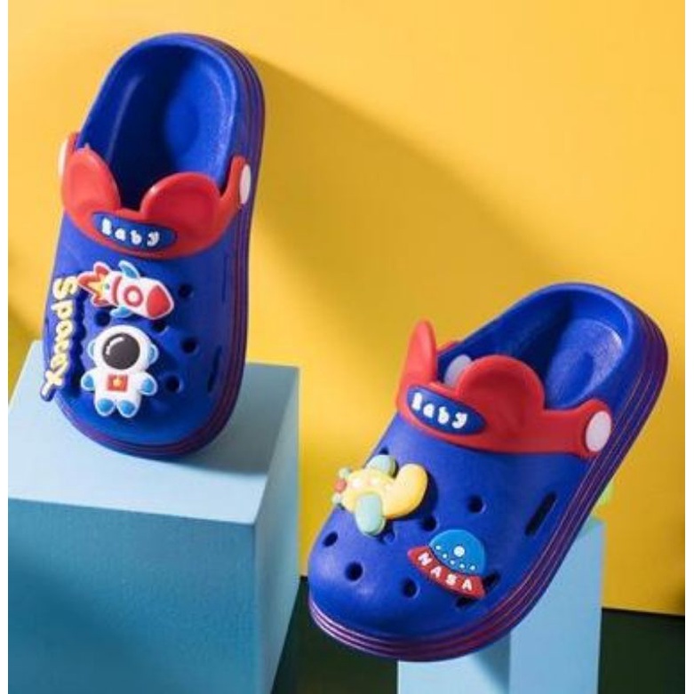 Sandal Karet Anak Motif Spacex Astronot Import High Quality S2