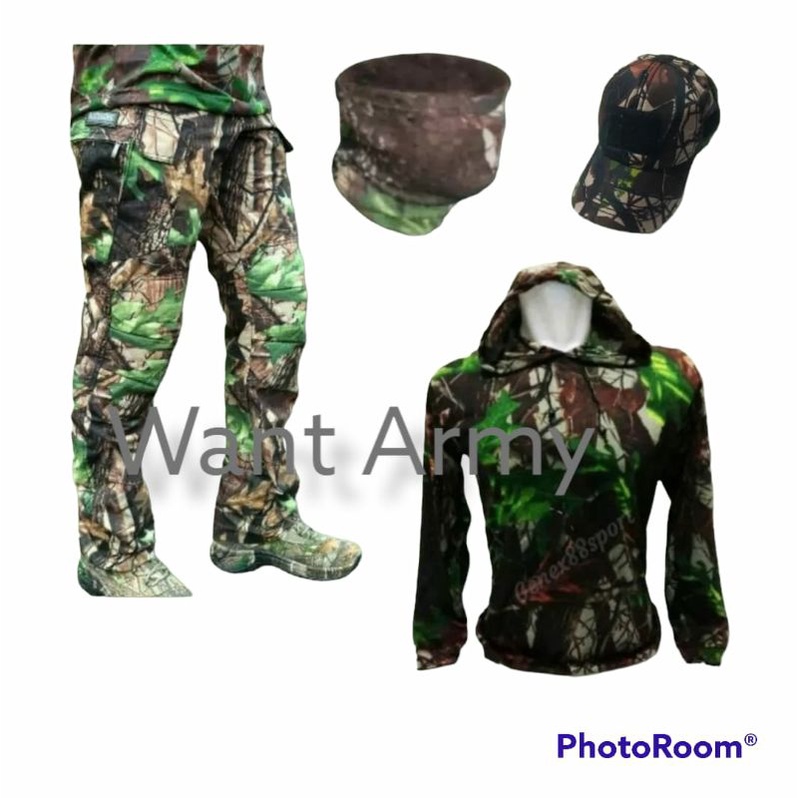 Setelan Camo Perbakin Satu Set Pakaian/Seragam Camo Hunting