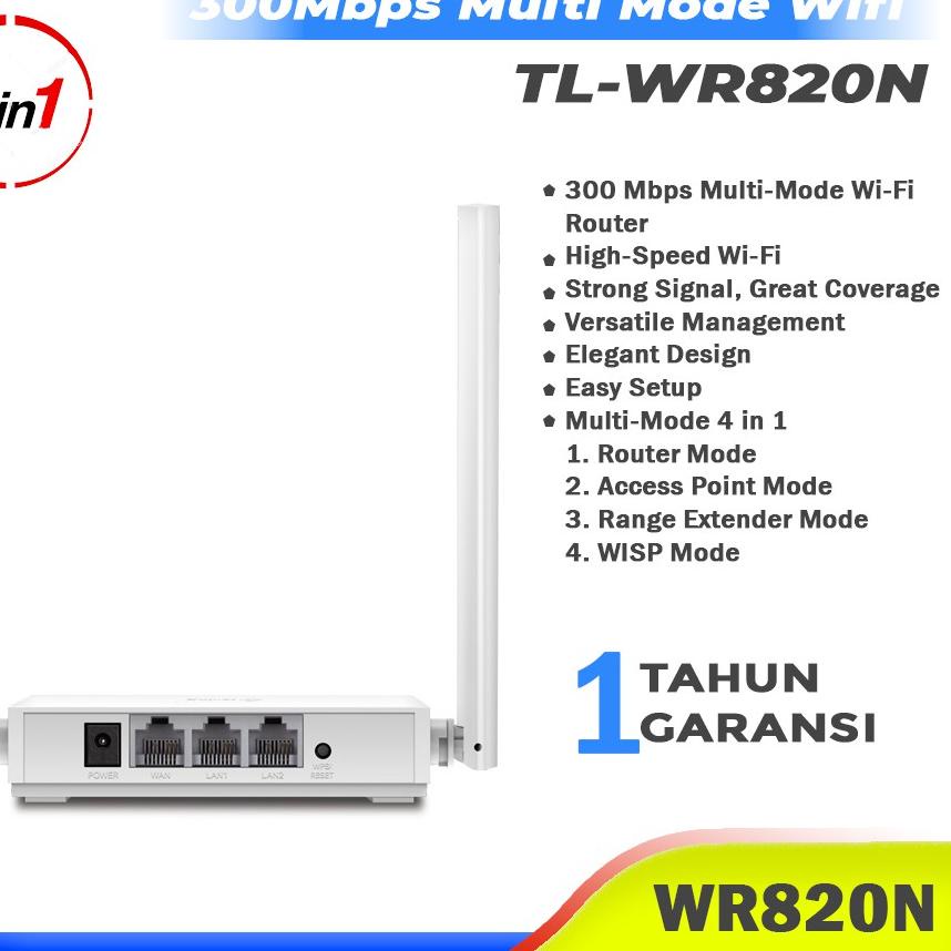 GRATIS ONGKIR✅Tp-Link TL-WR820N 300Mbps Wireless N Speed Router Tp link Multi Mode Ruter Wifi Super 