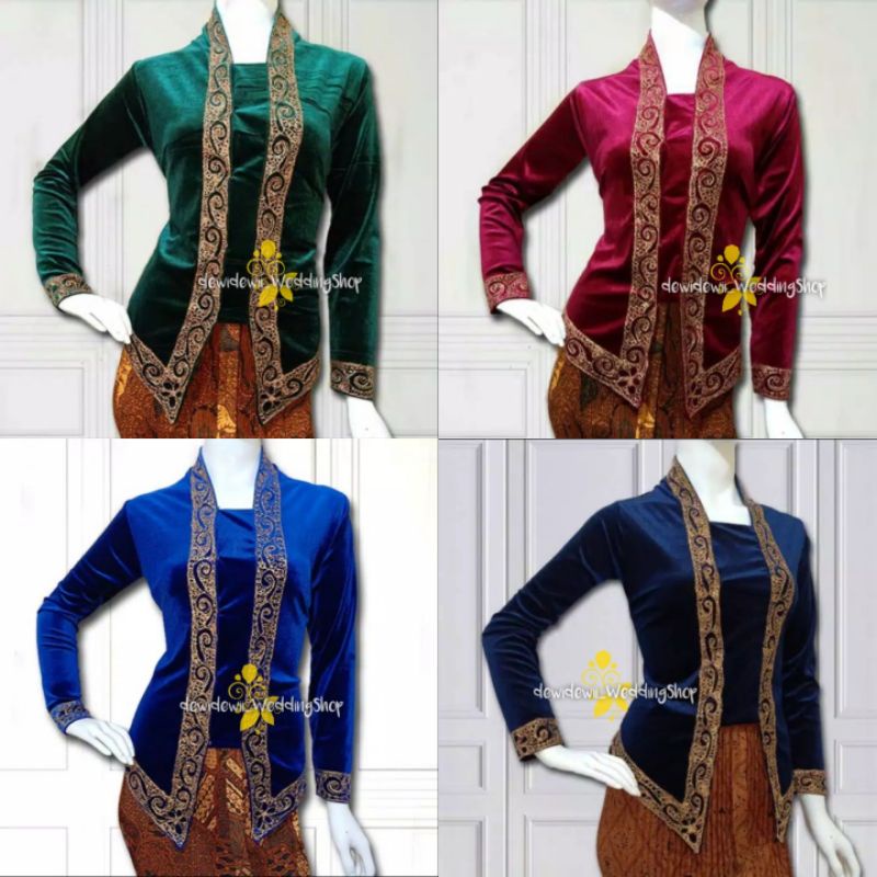 Kebaya Bordir Cantik / Bahan Bludru - Warna Lengkap