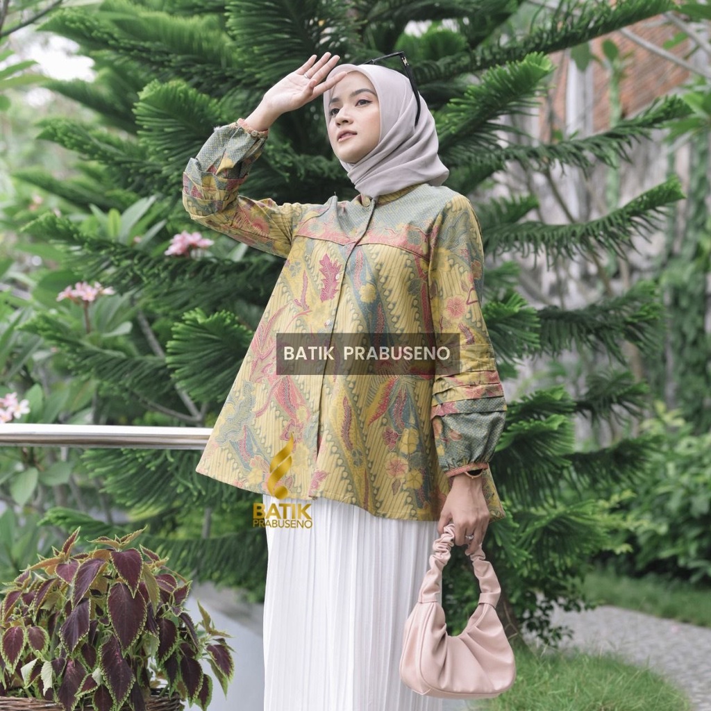 Batik Prabuseno Motif Sarwendah Tunik Batik Wanita Terbaru Modern Jahitan Rapi Solo Ukuran Size S M 